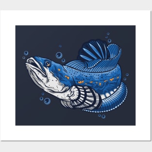 Aquatic Elegance: The Enigmatic Snakehead Fish Posters and Art